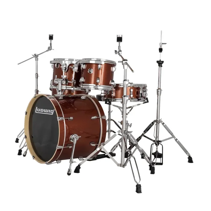 Ludwig Evolution Downbeat Drum Kit Shell Pack 5pc 20/22″ – Copper Sparkle