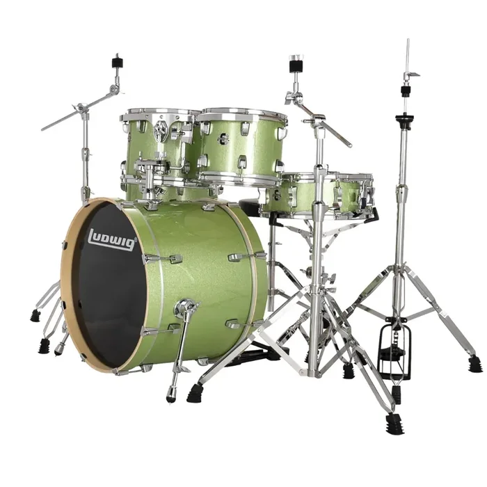 Ludwig Evolution Downbeat Drum Kit Shell Pack 5pc 20/22″ – Mint Sparkle