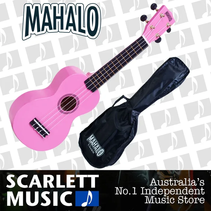 MAHALO Pink Soprano Uke Ukulele MR1-PK – w/FREE Gigbag.