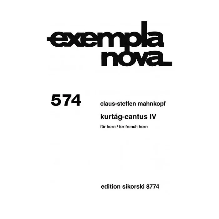 Mahnkopf, Claus-Steffen – Kurtág-Cantus IV 574
