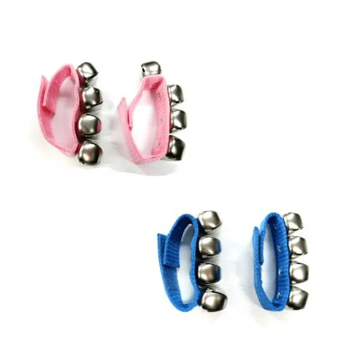 Mano Percussion Wrist Sleigh Bells on Poly Straps PINK
