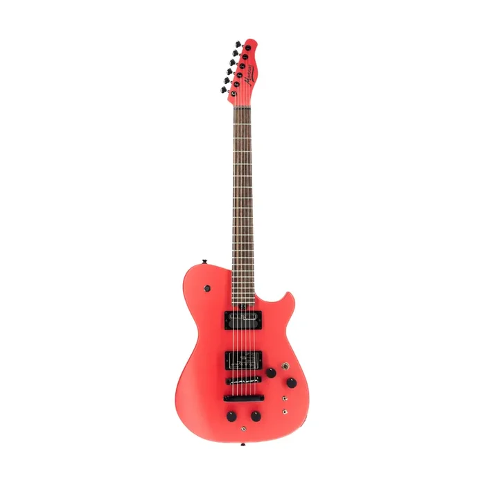 Manson Guitar Works MB-1 New Era Sustainiac and Fuzz Factory Electric Guitar, Ebony FB, Satin Fire Red