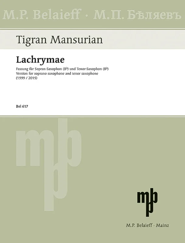 Mansurian: Lachrymae – Version for Soprano & Tenor Saxophone