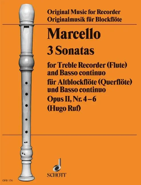 Marcello 3 Sonatas for Treble Recorder and Basso Continuo