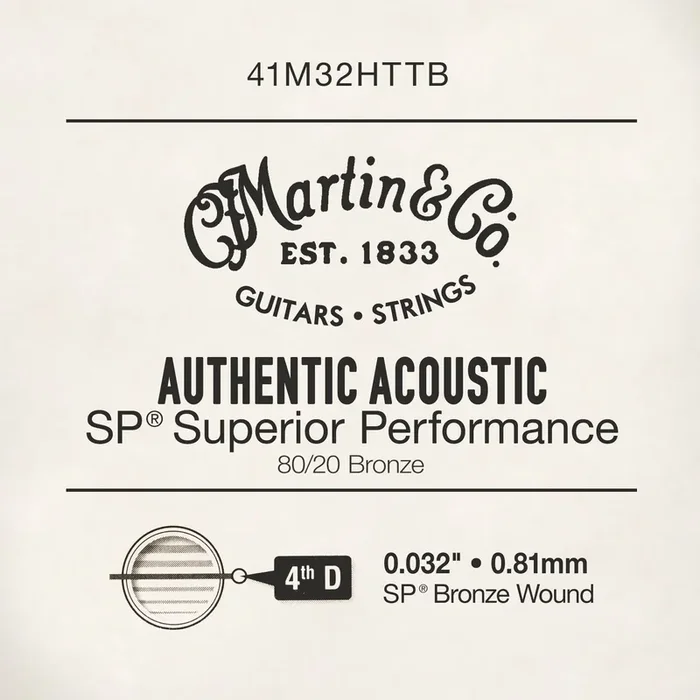 Martin .032 Authentic Acoustic 80/20 Bronze Single String