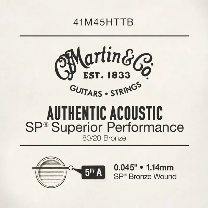 Martin .045 Authentic Acoustic 80/20 Bronze Single String