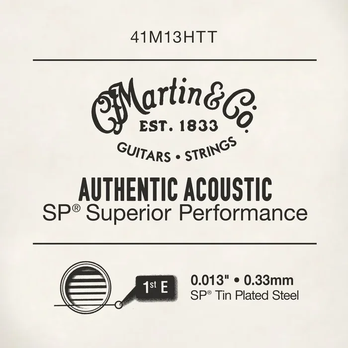 Martin 13 (.013″) Authentic Acoustic Tin Plated Plain Steel Single String