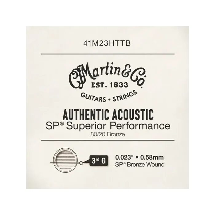 Martin 41M23HTTB Authentic Acoustic SP 80/20 Bronze Acoustic Guitar Single String, .023