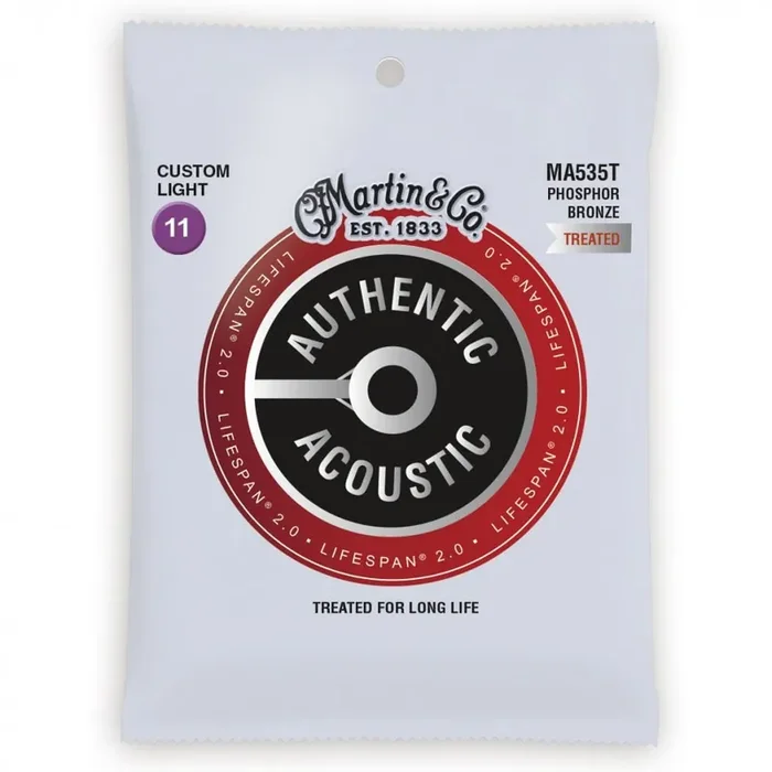 Martin Authentic Acoustic LifeSpan Phosphor Bronze 11-52 Acoustic Guitar Strings