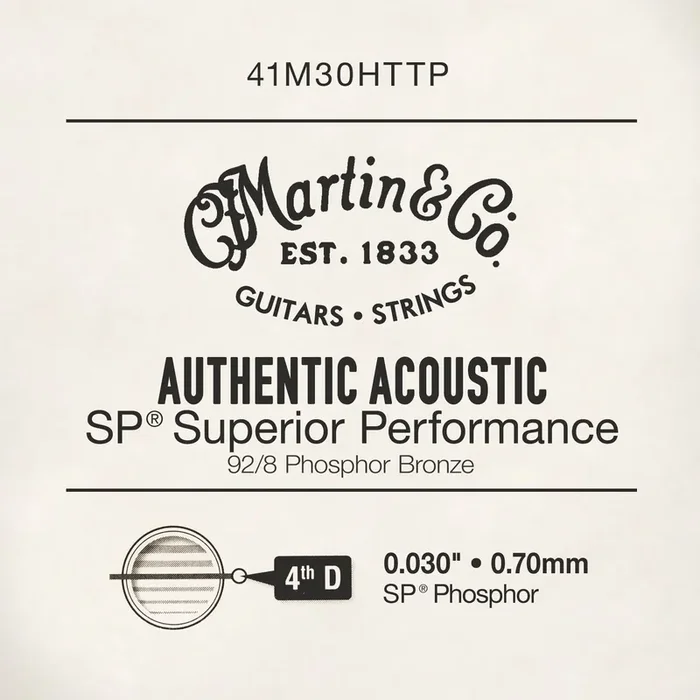 Martin Authentic Acoustic Phosphor Bronze 30 (.030‚Äù) Acoustic Guitar Single String