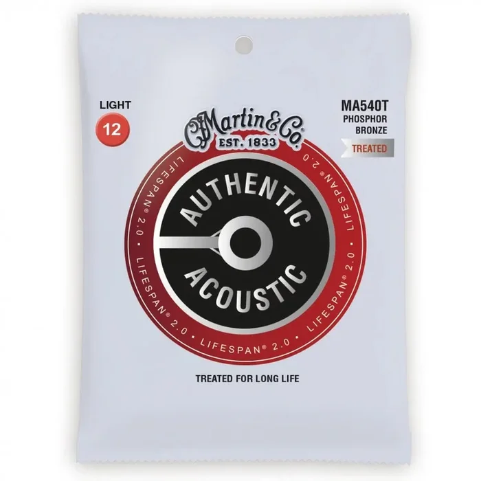 Martin Lifespan 2.0 Phosphor Bronze 12-54 Acoustic Guitar Strings – MA540T