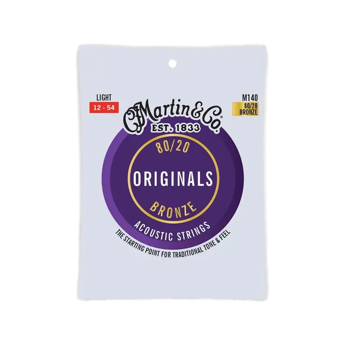 Martin M140PK3 The Original 80/20 Bronze Acoustic Guitar Strings, Light, 12-54, 3-Pack