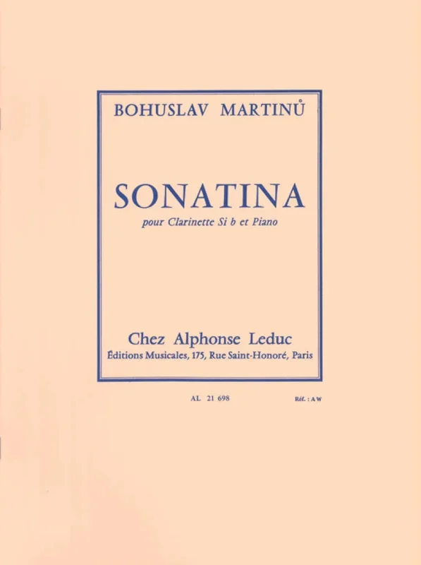 Martinů: Clarinet Sonatina, H. 356