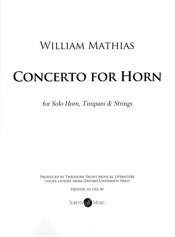 Mathias: Horn Concerto, Op. 93