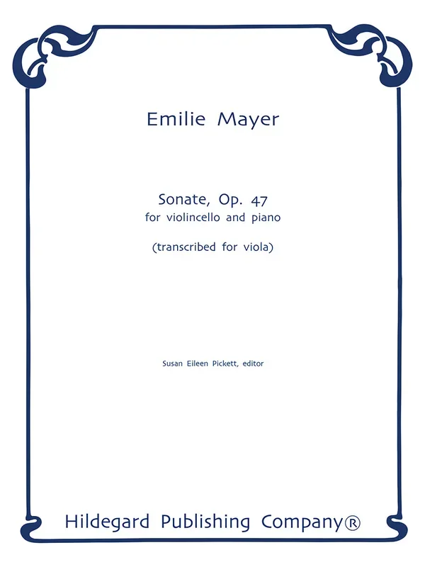 Mayer: Cello Sonata, Op. 47 (transc. for viola)