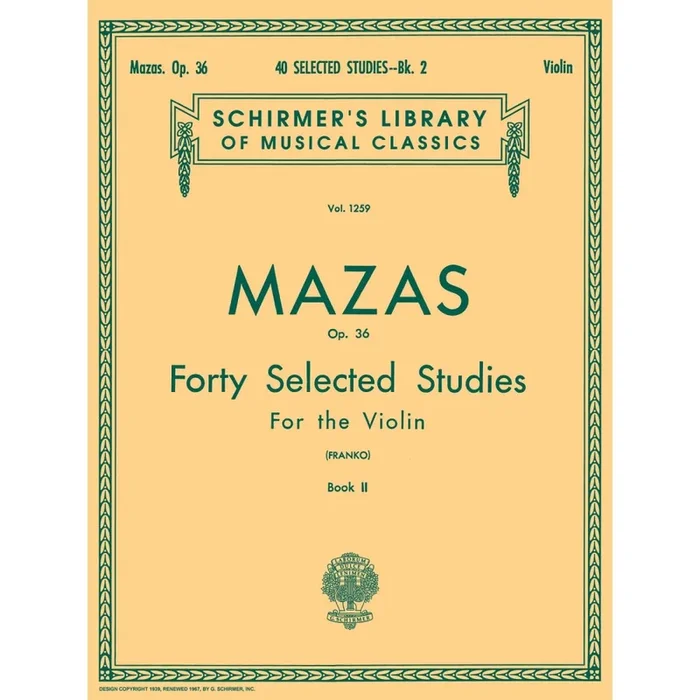Mazas, Jacques-Féréol – 40 Selected Studies, Op. 36 – Book 2