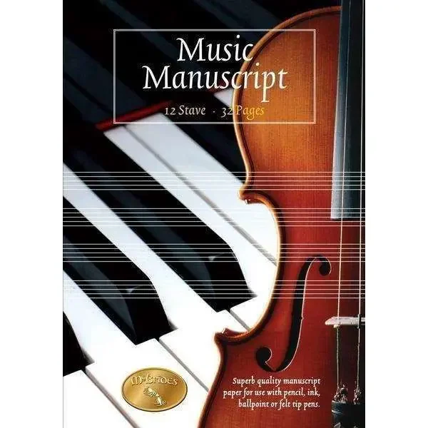 McBrides Music Manuscript Book; 12 stave – 32 pages (A4 stitched)