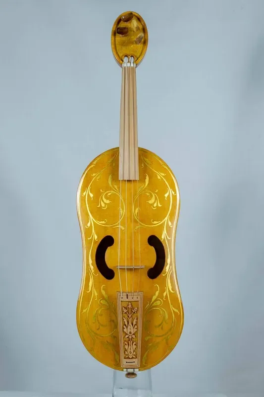 Medieval Fiddle (Vielle) with Gold Decoration by Roberto Montagna