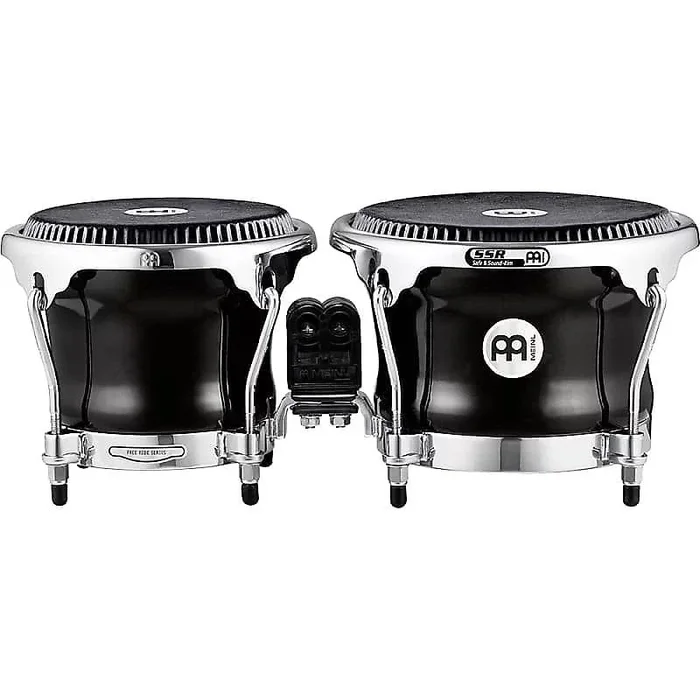 Meinl FFBR400BK Fibercraft Series Fiberglass 7 ” & 8-1/2 ” Bongos in Black w/ Remo Black Skyndeep Heads