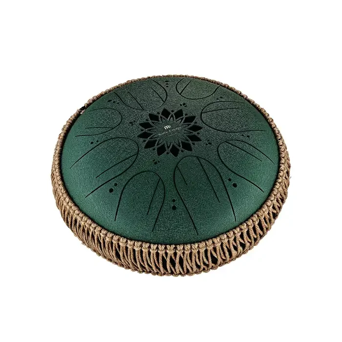 Meinl Sonic Energy Medium Octave Steel Tongue Drum, Dark Green, F Minor, 10″ / 25 cm
