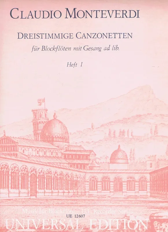 Monteverdi Three-part Canzonets for Recorders, Vol. 1