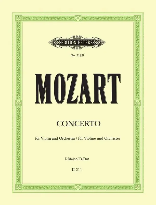 Mozart – Concerto D Major – Violin – Edition Peters