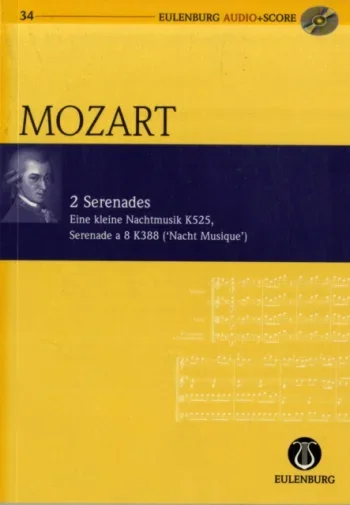 Mozart : Two Serenades: K525 and K388: Miniature Score (Audio Series No 34)