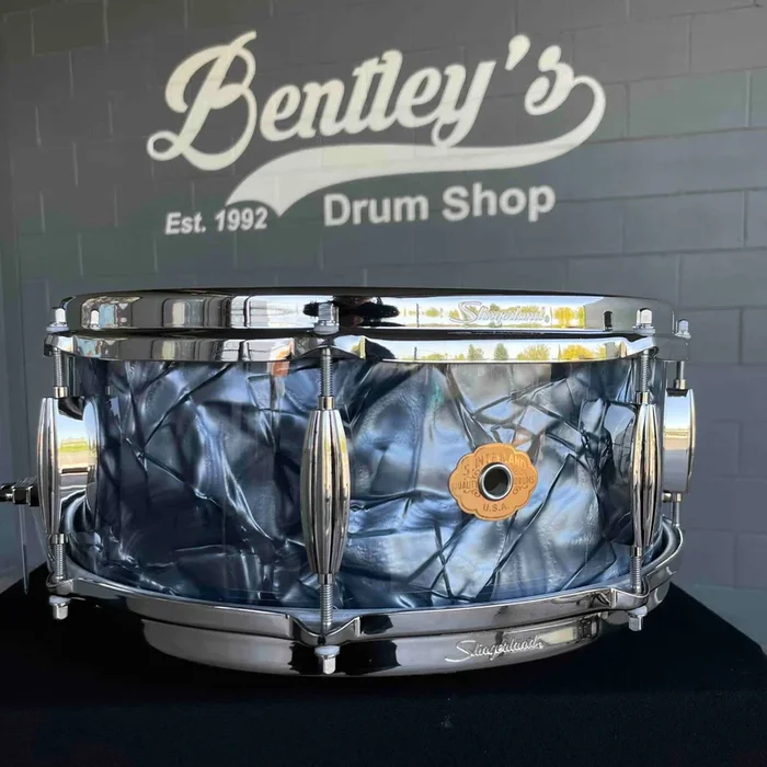 ~NEW~ Slingerland RadioKing Artist Series 5.5×14 Mahogany/Poplar Snare Drum in Black Diamond Pearl with Nickel Hardware