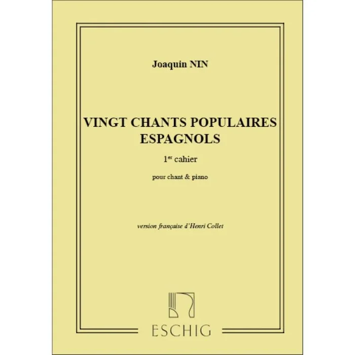 Nin-Culmell, Joaquin – 20 Chants Populaires Esp. Vol 1 Chant-Piano
