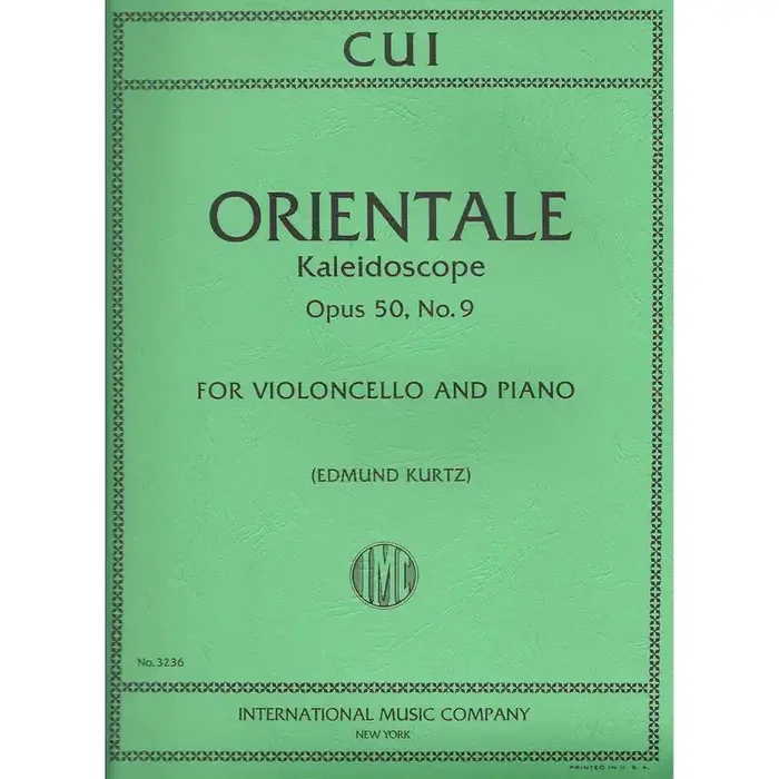 Orientale Kaleidoscope Op. 50, No. 9 (for Cello and Piano)