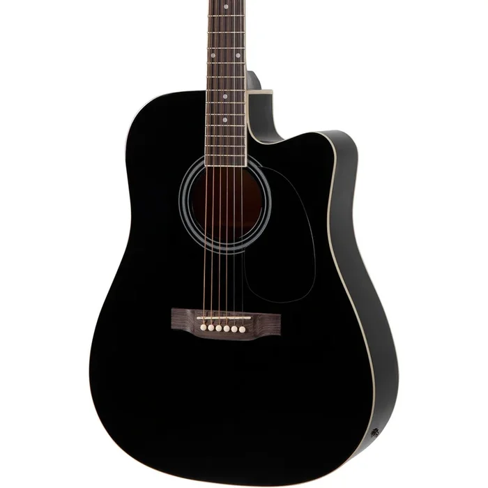 Oscar Schmidt Dreadnought Cutaway Acoustic Guitar (Linden Black)