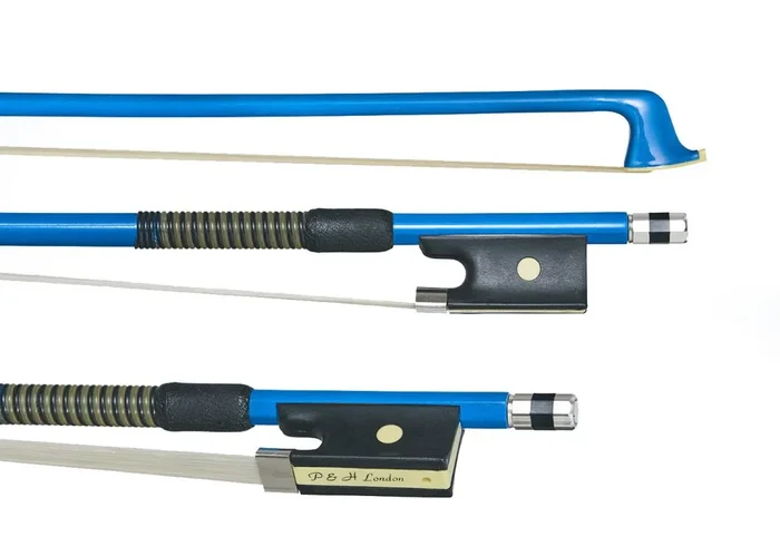 P & H Violin Bow Blue Fibreglass Natural Hair 1/2