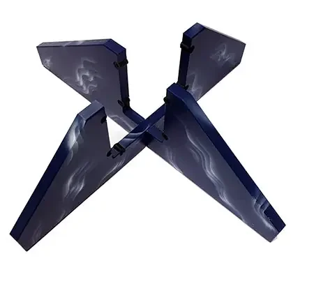 Paetzold Head Cross Stand for Great Bass in C, Blue Wave Finish