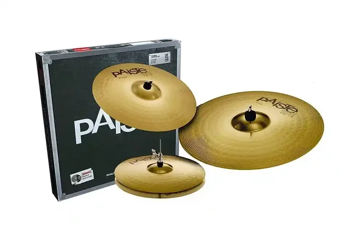 Paiste 101 Brass UNIVERSAL Cymbal Set – 14″ Hi Hats, 16″ Crash, 20″ Ride