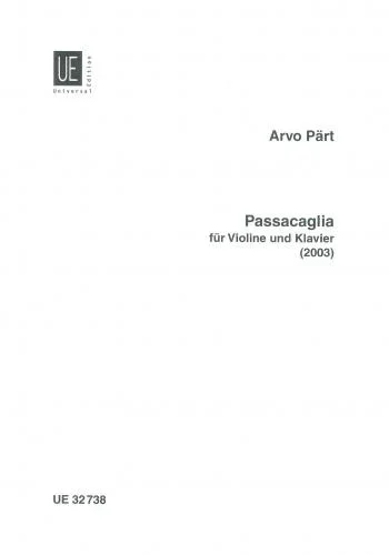 Part (Arvo) : Passacaglia: Violin & Piano (Universal)