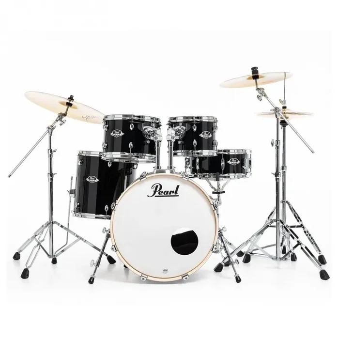 Pearl Export Jet Black 5 Piece Drum Kit including Sabian SBR Cymbals (20″, 10″, 12″, 14″, 14″ snare)