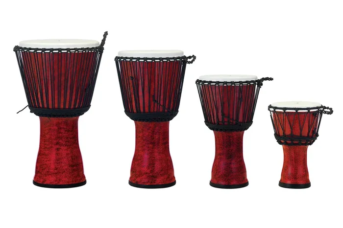Pearl Rope Tuned Djembe – Molten Scarlet