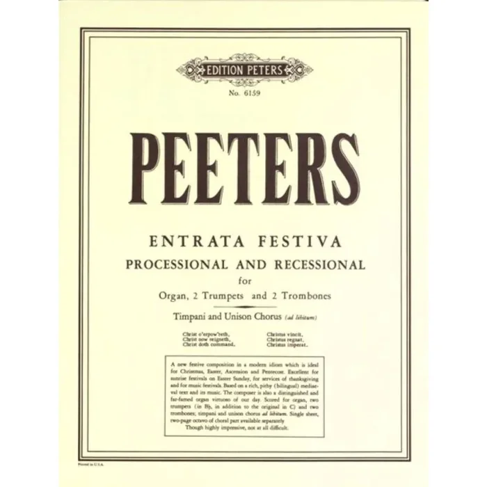 Peeters, Flor – Entrata Festiva Op.93