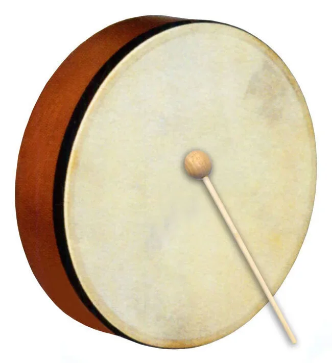 Percussion Plus 10″ Handheld Frame Drum with Wooden Beater