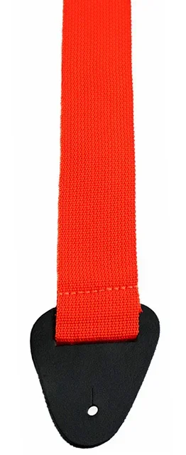 Perris 2″ Poly Pro Orange Guitar Strap with Leather ends