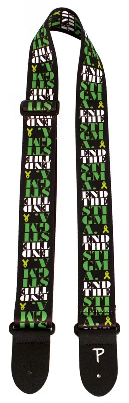 Perris 2″ Polyester “End The Stigma” Guitar Strap with Leather ends