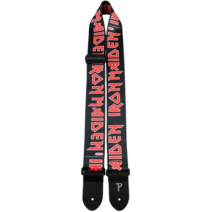 Perris 2″ Polyester “Iron Maiden – Red Logo on Black” Licensed Guitar Strap
