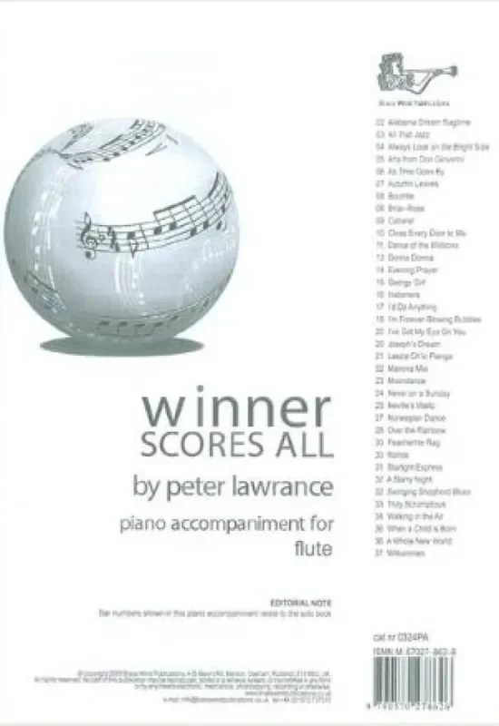 Piano Accompaniment – Winners Scores All For Flute – Peter Lawrance