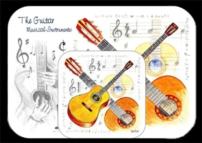 Placemat And Coaster Set Guitar Book