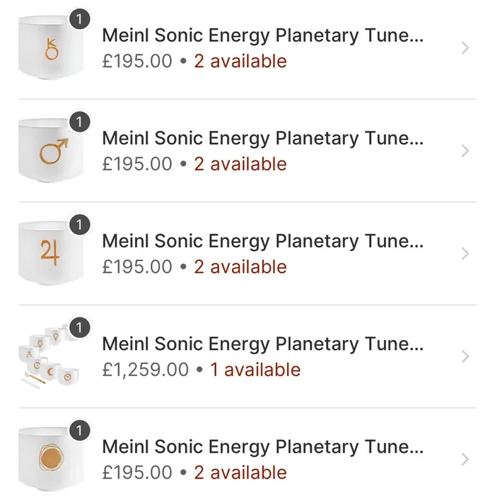Planetary tuned crystal singing bowl set (for Sarah)