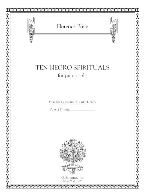 Price: Ten Negro Spirituals
