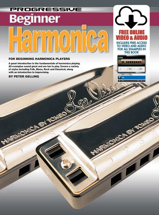 Progressive Beginner Harmonica Book/Online Video And Audio Book