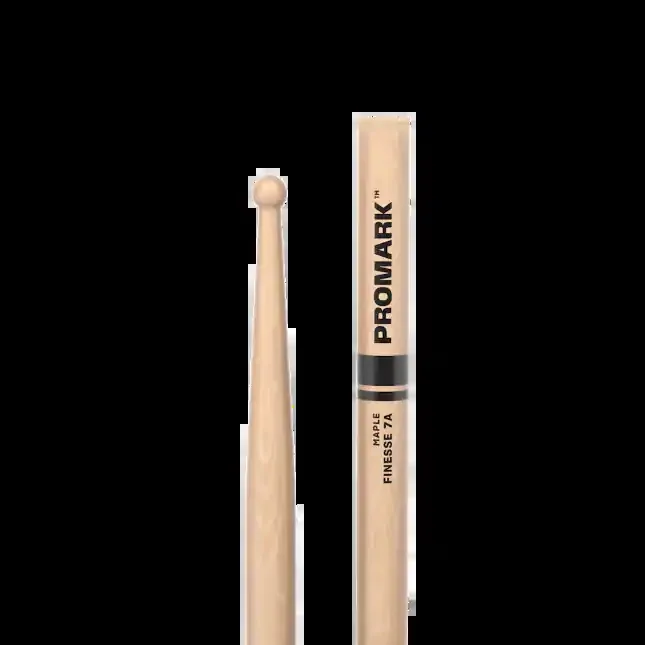 Promark Finesse 7A Maple Drumstick, Small Round Wood Tip