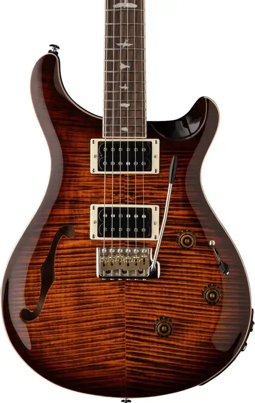 PRS SE Custom 24 Semi-Hollow Piezo – Orange Tiger Smokeburst