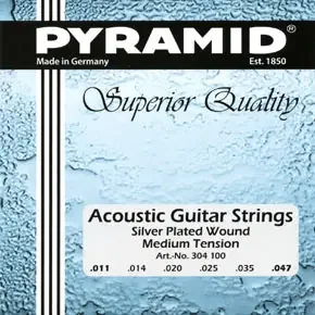 Pyramid Silver-plated Copper 11-47 Acoustic Guitar Strings, Medium